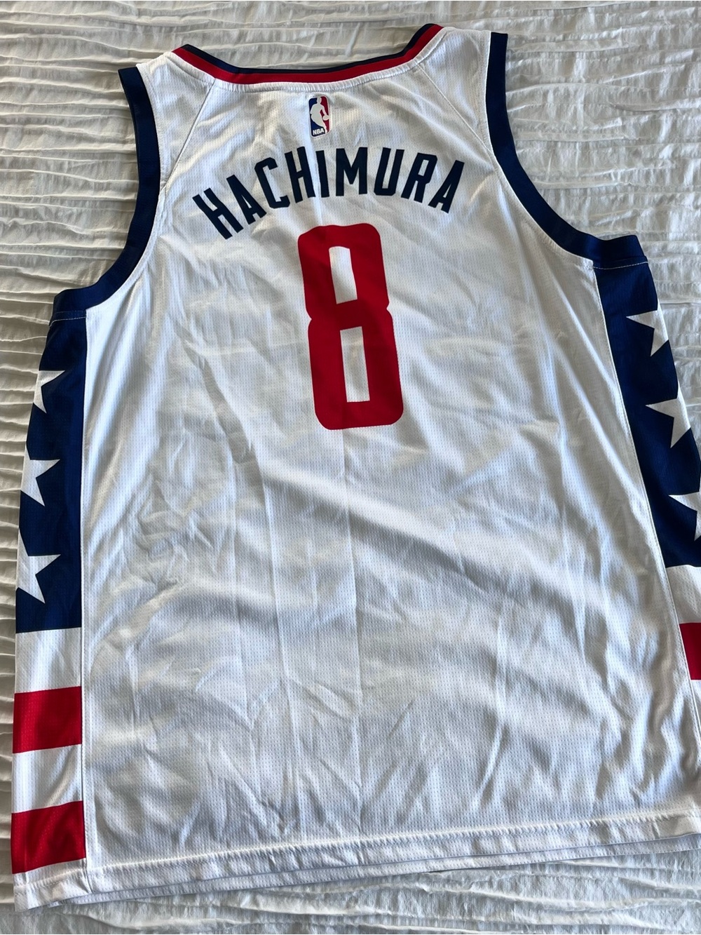 Nike White/Red/Blue Bradley Beal #8 Hachimura NBA Jersey